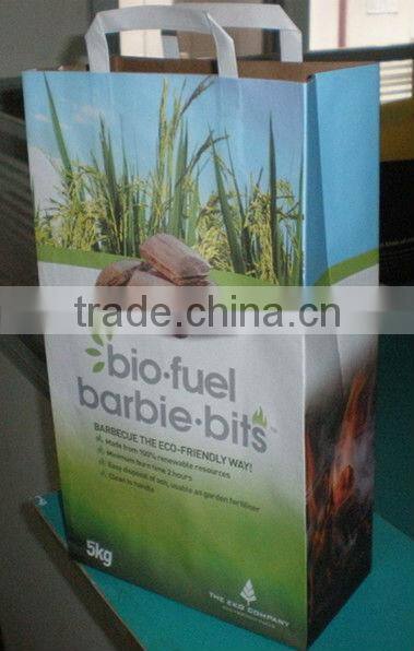 Multiply brown kraft charcoal paper bag 5kg with flat handle