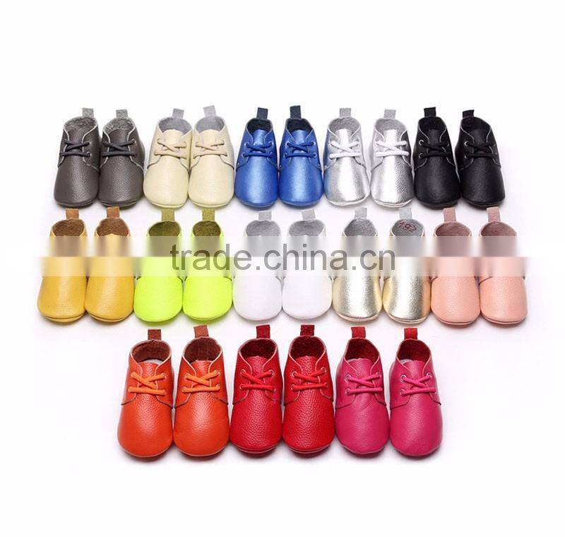 Top quality genuine leather baby oxford shoes wholesale soft sole baby shoe moccasins