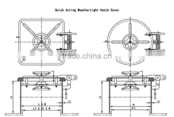Marine Steel Quick Closing Hatch Cover