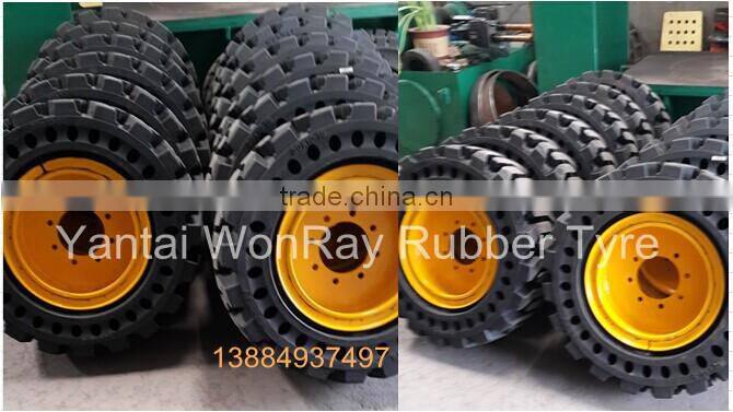 anti-puncture wheel loader solid tires, China 15-19.5 skid steer tires