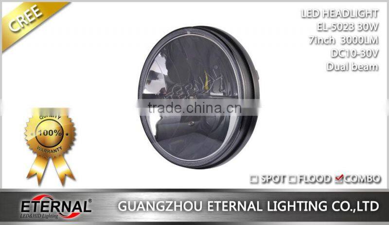 60W Jeep Wrangler offroad Rubicon motorcycle round 7 inch LED headlight Jeep CJ TJ YJ WJ XJ MJ headlamp