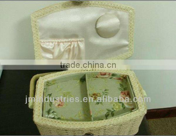 Oval Shape Sewing Kits Box with Handle&Tray Inside