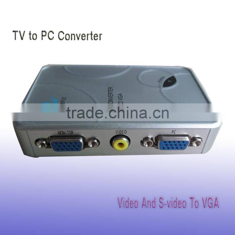 New 2014 TV To PC Converters , Video And S-video To VGA Converters, RCA Composite and S-Video to VGA Converter