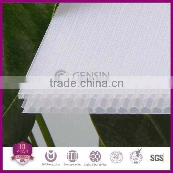 Milky Opal Honeycomb 8-12mm Thick Polycarbonate Sheet Manufacturer Price Co-extrude UV Protection 2100*5800mm