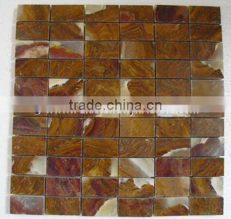 New selling attractive style BROWN GOLDEN ONYX MOSAIC TILES COLLECTIONS