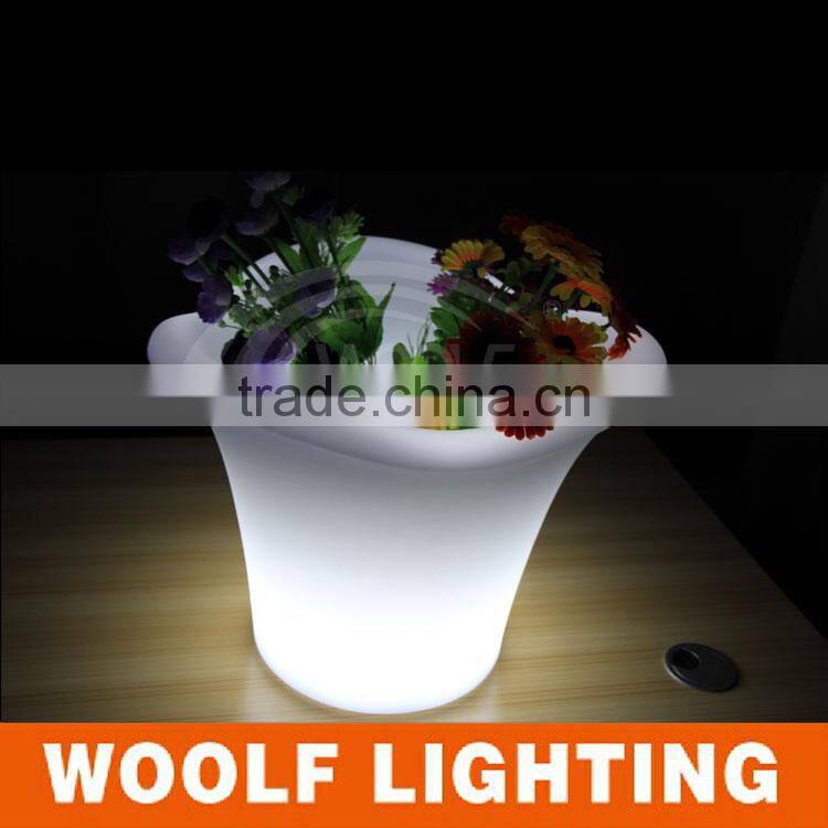 2015 hot waterproof IP68 customized RGB colorful plastic LED round ice wine bucket