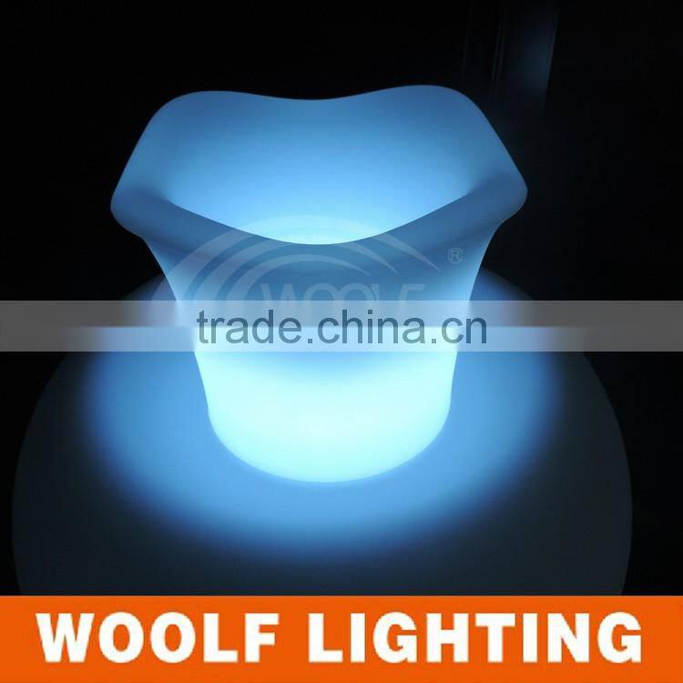 Garden led illuminating plastic flower pot color changing