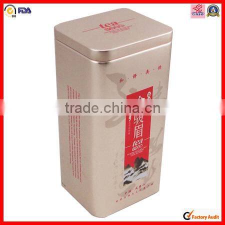 customed rectangle tea packaging tin canister