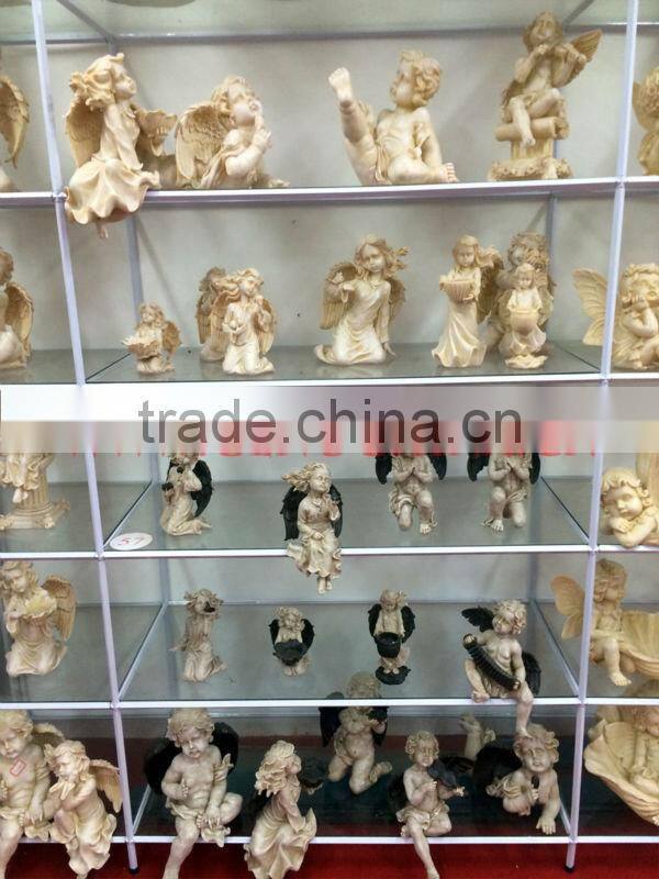 beige resin boy and girl angels for home &garden decor