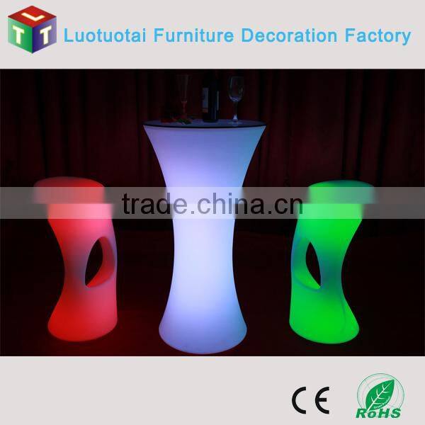 PE plastic LED Bar Chair with 16 color change