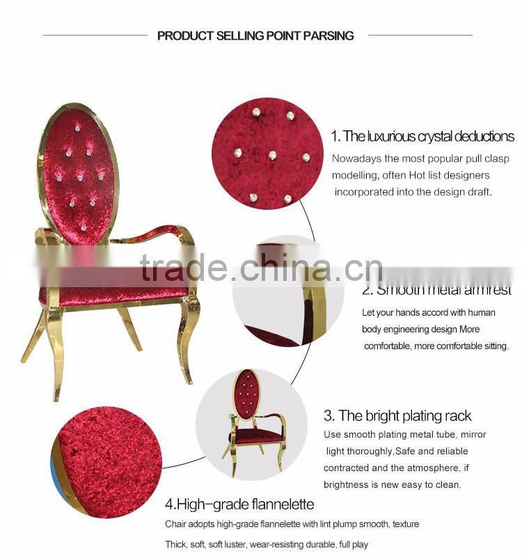 High quality Bride and groom Golden armrest wedding chair