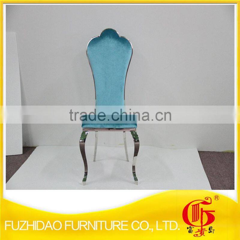 Blue fashion stainless steel dining chair for sale