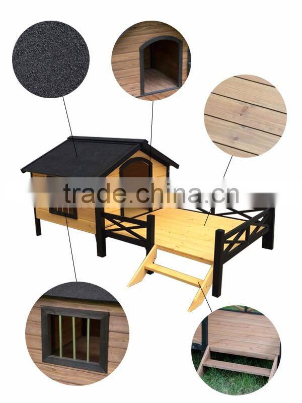 Large dog cage , dog house with porch.