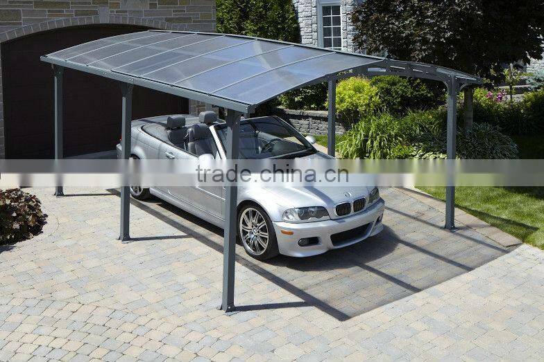 Garden feeling plastic sheet Arched roof Aluminum Double cantilever carport