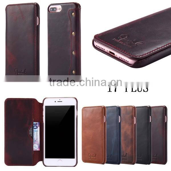 2017 5.5 Inch Universal Cowhide Flip Leather Phone Case For iPhone 7 Plus/6 Plus
