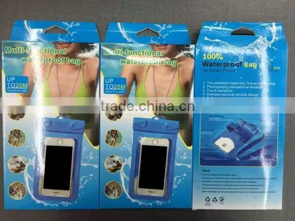 Hot sale! Summer holiday swimming lifesaving whistle waterproof bag for smart phone