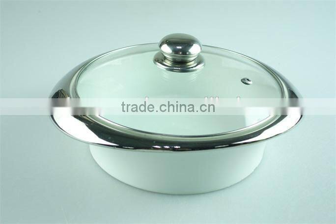 Stock ceramic soup tureen with glass lid/cover with cheap price