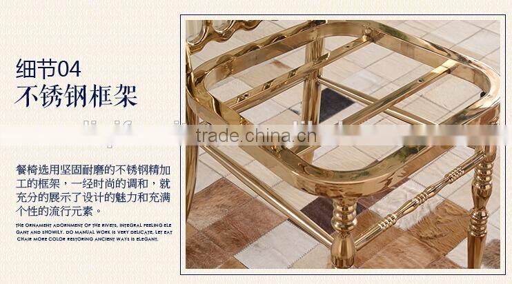 quality polished Titanium golden stainless steel luxury modern chiavari chair LQ-SSC001T