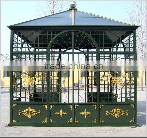2017 new design Trade Assurance Galvanized Steel frame garden greenhouse / glass victorian greenhouse for sale
