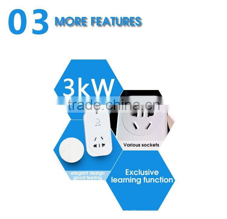 Battery-free Kinetic Energy Wireless Remote control Power Socket