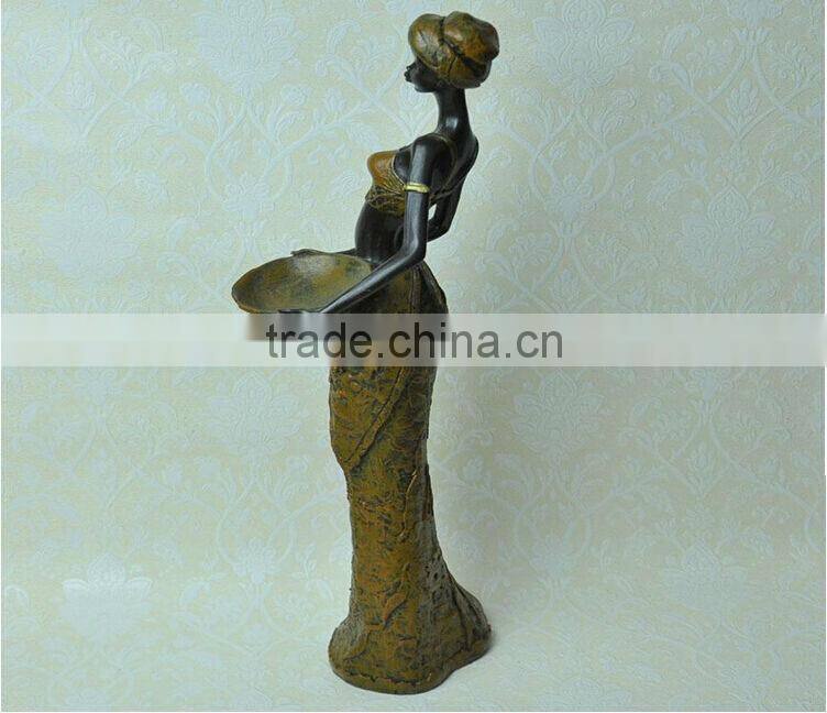 Black African girl resin sculpture series,interior decorations sculpture