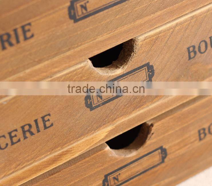 Three layers brown Wooden jewelry gift boxes