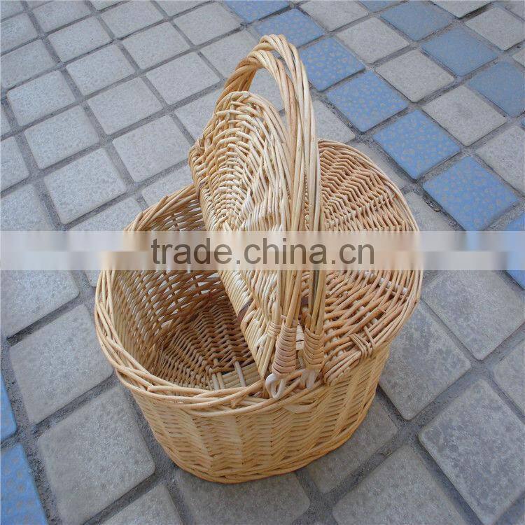 Colorful wicker flat flower basket, Christmas gift baskets