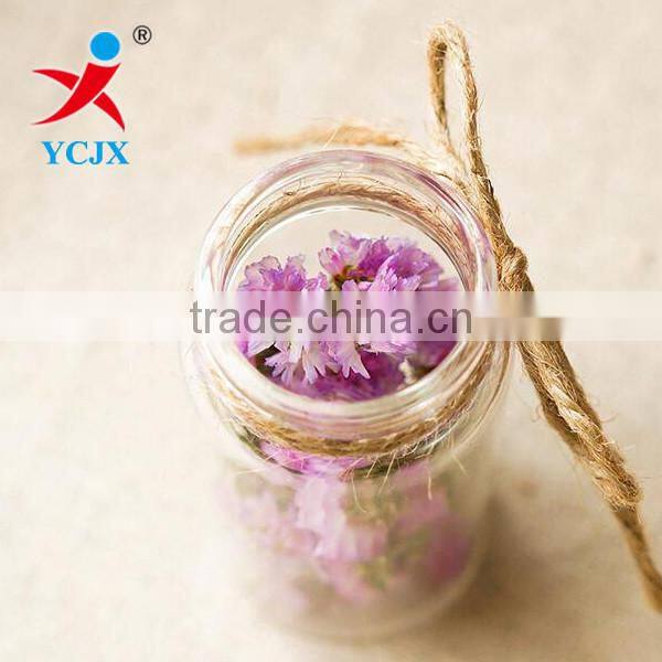 Wholesale Hand Blown Empty Cylinder Round Glass Bottles with cork lids