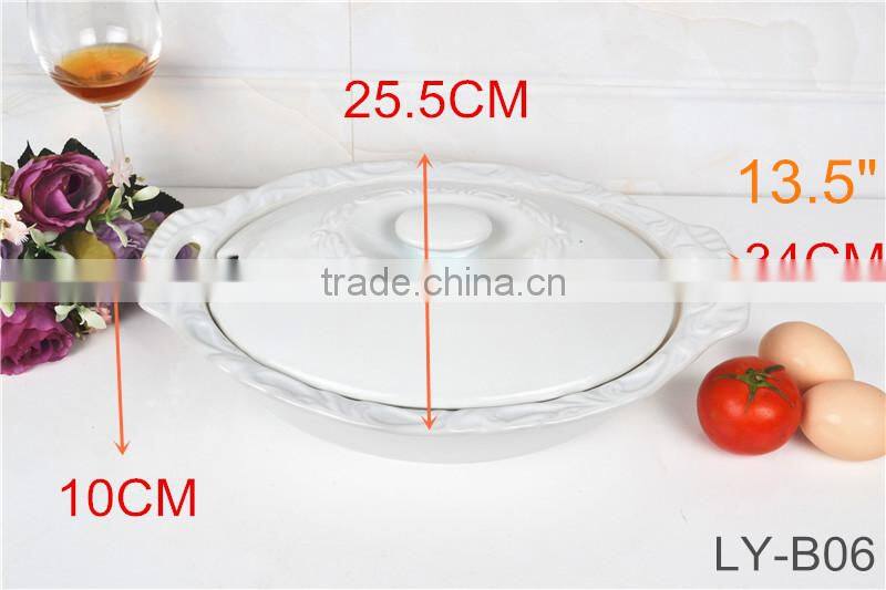 13.5" oval microwave ceramic comal