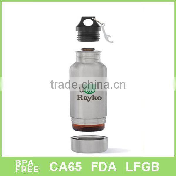 Stainless Steel Beer Bottle Sleeve Insulator Keeper with Bottle Opener & Carabiner Keychain