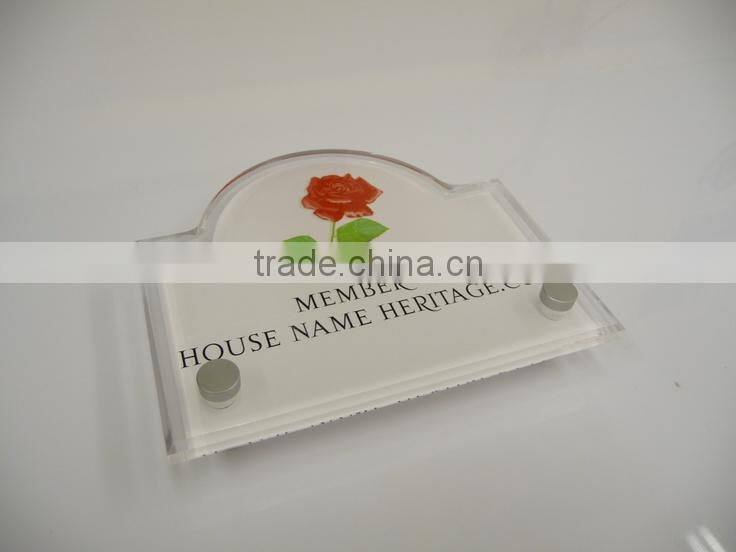Elegant Business Cherry Blossom Green acrylic desk plaque and name plate