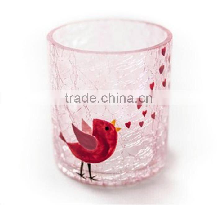 Glass Ball shaped Cracked Votive Candle Holder