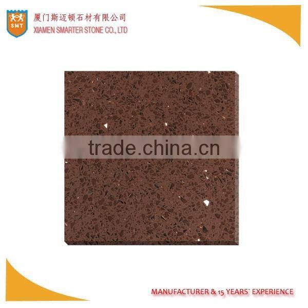 Brown Artificial Quartz Stone with Black Spot