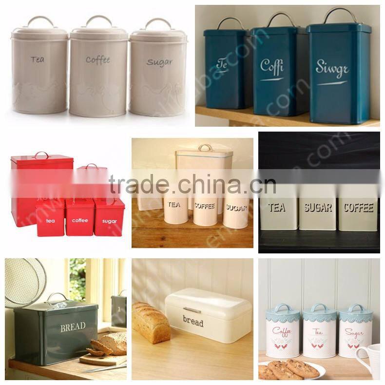 Set Of 3 Tea, Coffee & Sugar Canisters