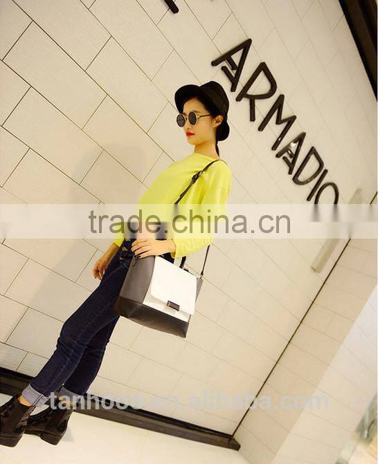 Hot selling Korea fashion leather hand bags for ladies , leather shoulder hand bags for women, leather tote hand bags for girls