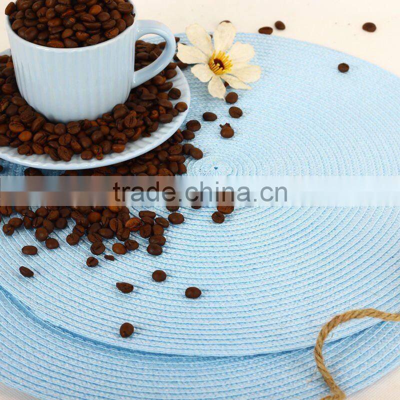 woven table mats/Round PP tablemats/placemat, bright blue color