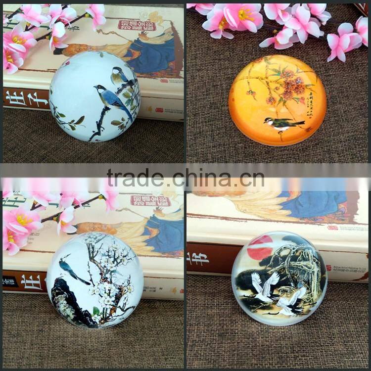 JINGYAGE Logo Engraved Crystal Hemisphere Paperweight Half Ball Paperweight Gifts