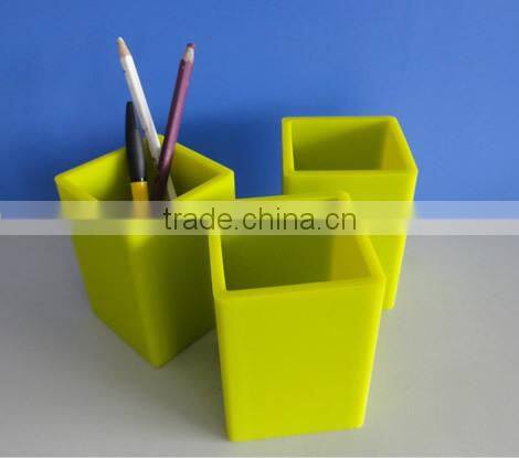 promotional lovely desk silicone rubber pen container holder