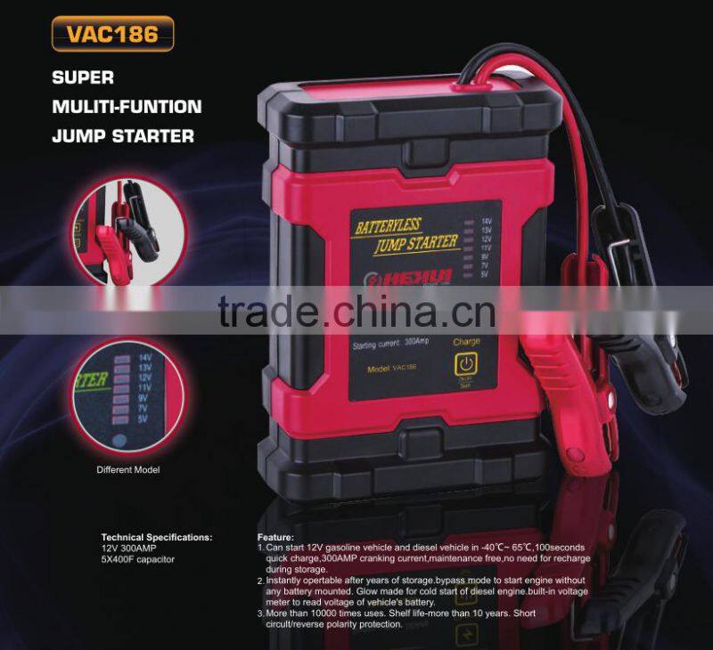 VAC186 Multi-function engine starter car battery moto powerbank for emergency use