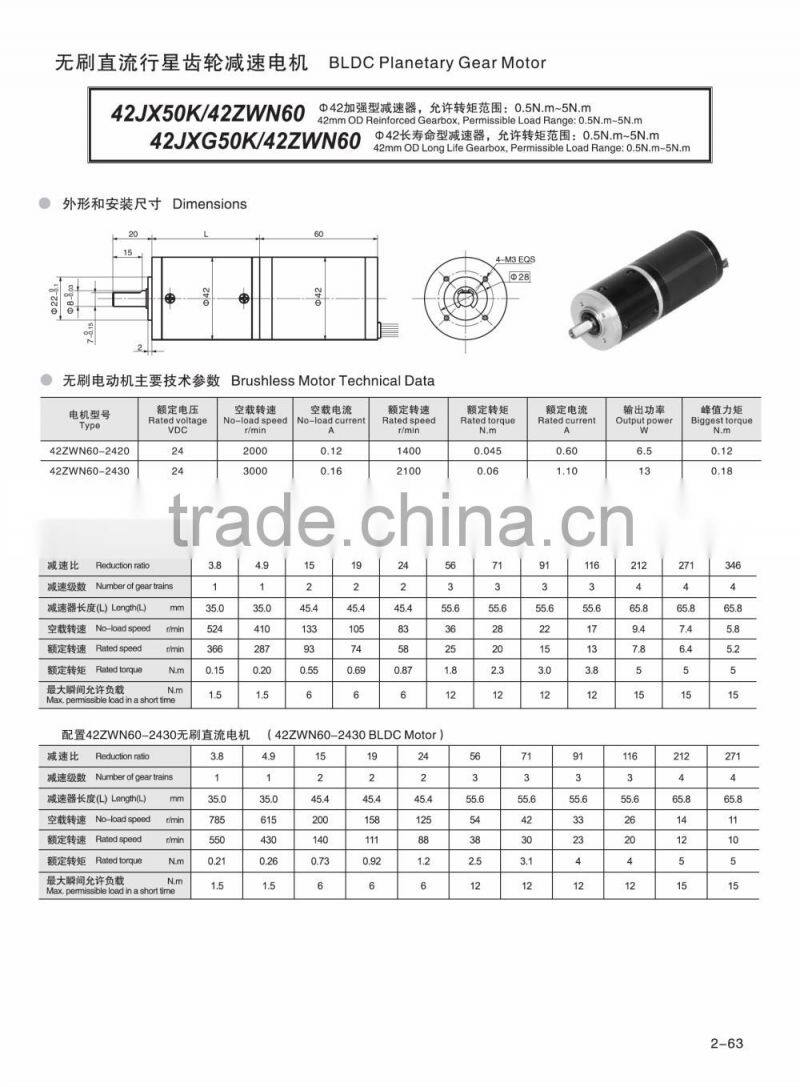 24V 3000RPM 13W Brushless DC Planetary Gear Motor