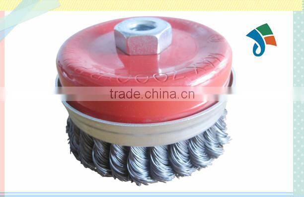 Twisted Knot Steel Wire Cup brush for welding scar removal