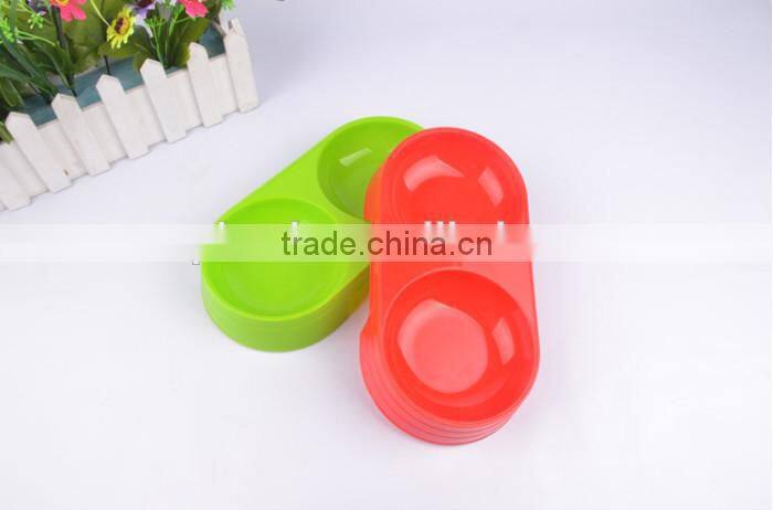 2015 high quality plastic double dog dish / colorful double dog bowl,2015 high quality plastic colorful pet bowl