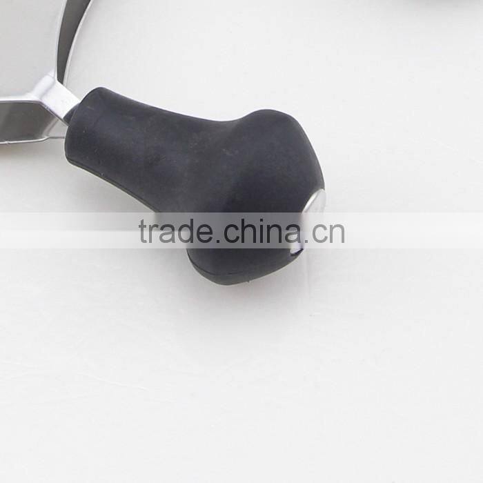 Stainless Steel Double Blade Cheese Cutter Carving Knife Mezzaluna Chopper With Black Handle