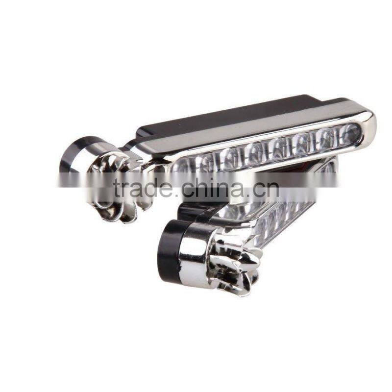 2 Pcs White 8LED Wireless Wind Powered Car SUV Daytime Running Driving Fog Light