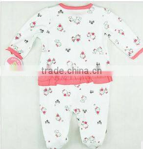 100% cotton interlock Lovely fashion design soften handfeel infant clothes ,baby rompers