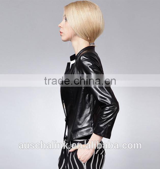 european style latest design women sexy leather jacket competitive price
