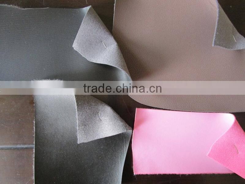 pu synthetic leather stocklot with nonwoven backing, pu artificial leather for sporting shoes stocklot