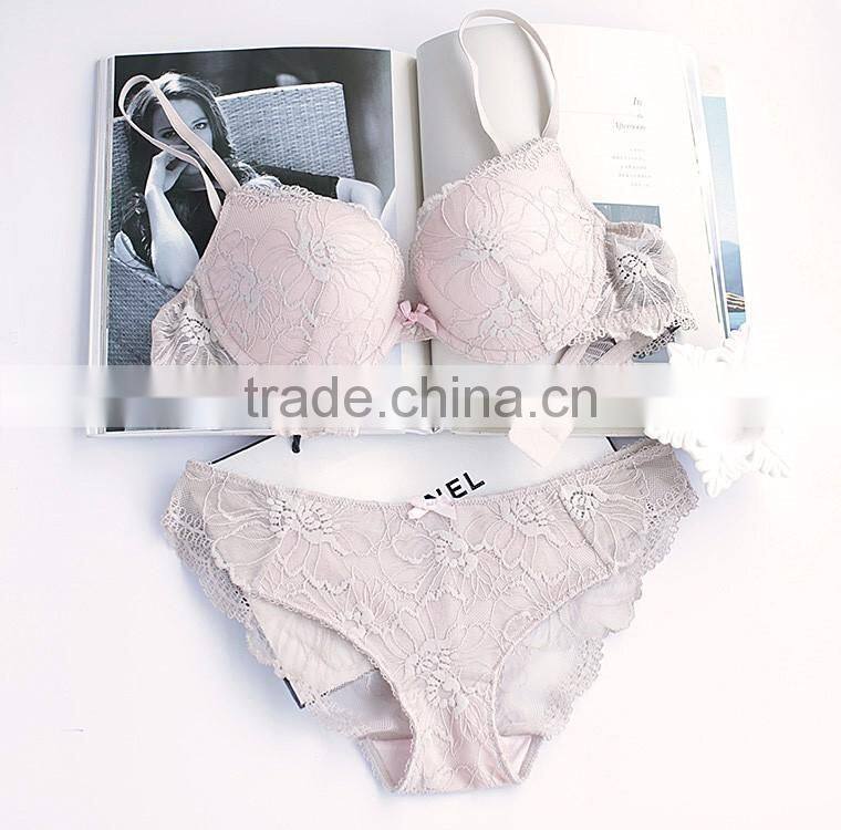 Cheap Free Sample Push Up Ladies Nylon Bra and Panties Set