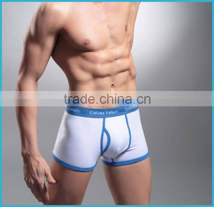 Custom 95 Cotton 5 Elastan Boxer Men Underwear Your Brand Open Flap Boxer Shorts with Pocket Wide Elastic Waistband