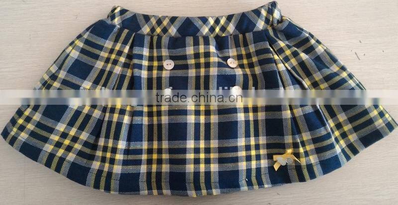 cool baby girl woven plaids short skirt for summer